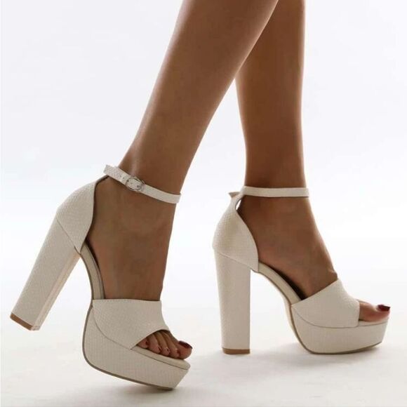 BRAND NEW  WOMEN"S PLASFORM HIGH HEEL  ADJUSTABLE BUCKLE ANKLE STRAP SANDAL - Picture 1 of 14